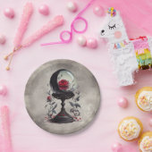 ブドワール | クリスタルボールクレセントムーンレッドローズ ペーパープレート (パーティー)