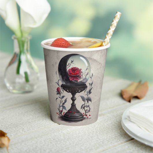 ブドワール | クリスタルボールクレセントムーンレッドローズ 紙コップ (インサイチュ)