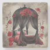 ブドワール | スカーフキャノピーオールドアンティークポスターベッド ストーンコースター (正面)