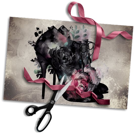 ブドワール | ピンクビクトリアンローズハイヒールブース 薄葉紙