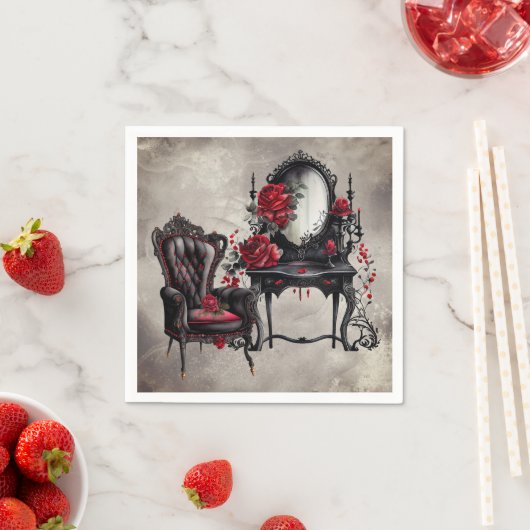 ブドワール | 手かがみ及びビクトリアンパーラー椅子 スタンダードカクテルナプキン (インサイチュ)