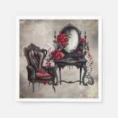 ブドワール | 手かがみ及びビクトリアンパーラー椅子 スタンダードカクテルナプキン (正面)