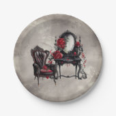 ブドワール | 手かがみ及びビクトリアンパーラー椅子 ペーパープレート (正面)