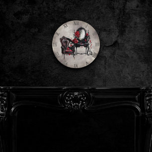 ブドワール 手かがみ及びビクトリアンパーラー椅子 ラウンド壁時計
