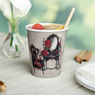 ブドワール   手かがみ及びビクトリアンパーラー椅子 紙コップ