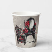 ブドワール | 手かがみ及びビクトリアンパーラー椅子 紙コップ (裏面)