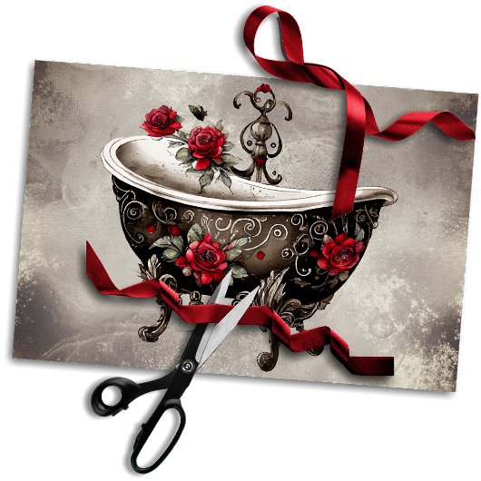 ブドワール | 浴槽旧アンティーク金ゴールド足浴槽 薄葉紙