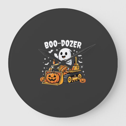 ブドーザーハロウィンゴーストブルドーザー_1 ラージ壁時計 (正面)