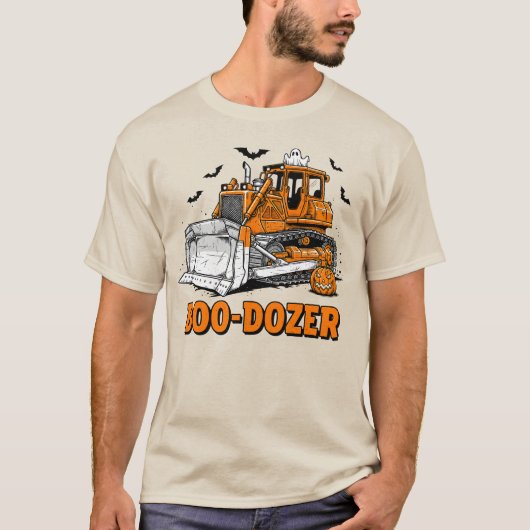ブドーザーハロウィーン建築幽霊パンプキン Tシャツ (正面)