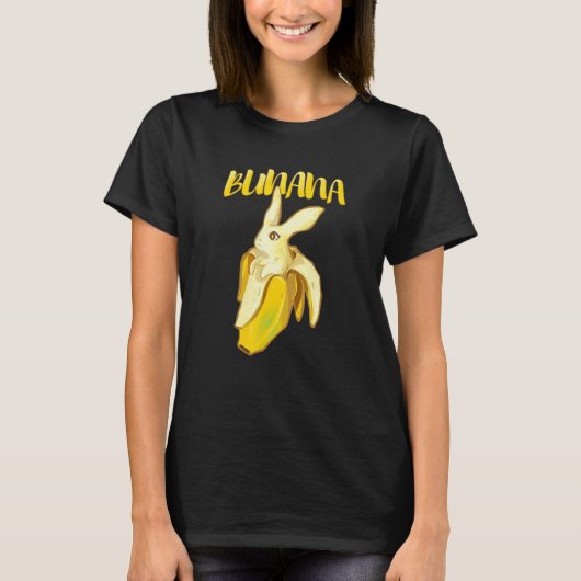 ブナおもしろいナバナナバニーウサギ Tシャツ (正面)