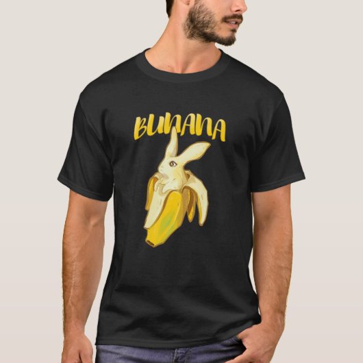ブナおもしろいナバナナバニーウサギ Tシャツ (正面)
