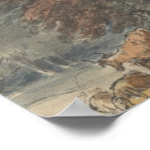 ブナの木，人，牛と羊，ヴィンテージ ポスター (角)