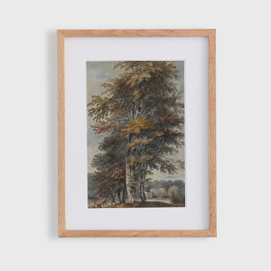 ブナの木，人，牛と羊，ヴィンテージ ポスター