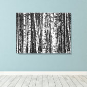 ブナの木，白と木炭グレー キャンバスプリント (インサイチュ (ウッドフロア))