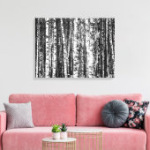 ブナの木，白と木炭グレー キャンバスプリント (インサイチュ (リビング))
