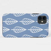 ブナの葉のパターン – スカイブルーとホワイト Case-Mate iPhoneケース (裏面(横))