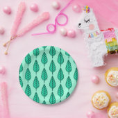 ブナの葉柄 – ターコイズとアクア ペーパープレート (パーティー)