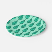 ブナの葉柄 – ターコイズとアクア ペーパープレート (アングル)