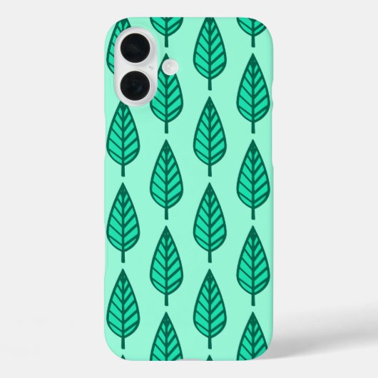 ブナの葉柄-ターコイズと水色 Case-Mate iPhoneケース (裏面)