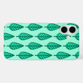 ブナの葉柄-ターコイズと水色 Case-Mate iPhoneケース (裏面 (横))