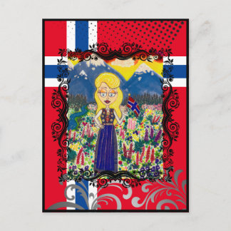 ブナドのノルウェーの少女 ポストカード