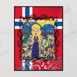 ブナドのノルウェーの少女 ポストカード