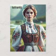 ブナドの装伝統的装のノルウェー人女性