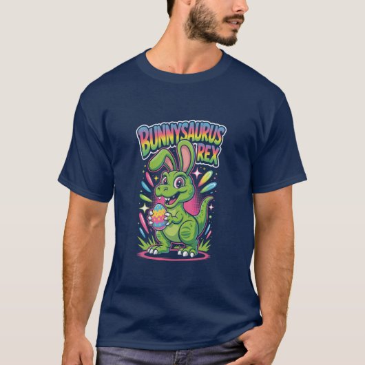 ブニザウルス イースター メンズTシャツ ディノ バニー 恐竜 Tシャツ (正面)