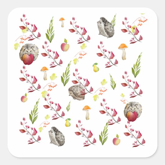 ブニーカラフルス付き森林ハウスパターンバッグ スクエアシール (正面)