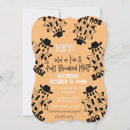 ブハウカウガールカウボーイ幽霊ハロウィーン 招待状