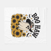 ブハウカウー幽霊ウエスタンハロウィーン フリースブランケット (正面(横))