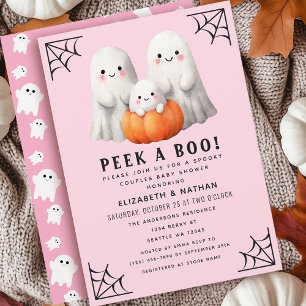 ブハロウィンカップルの女の子の赤ちゃんシャワーを覗く 招待状
