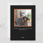 ブハロウィンブラックモダンフォトホリデーカード シーズンカード (裏面)