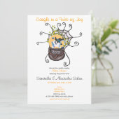 ブハロウィン不気味スパイダーウェブ幽霊ベビーシャワー 招待状 (スタンド正面)