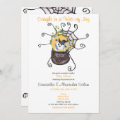 ブハロウィン不気味スパイダーウェブ幽霊ベビーシャワー 招待状 (正面/裏面)