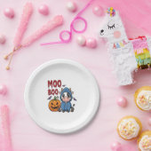 ブハロウィン不気味幽霊牛 ペーパープレート (パーティー)