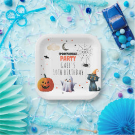ブハロウィン不気味幽霊誕生日パーティー ペーパープレート