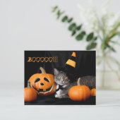 ブハロウィン猫葉書 ポストカード (スタンド正面)