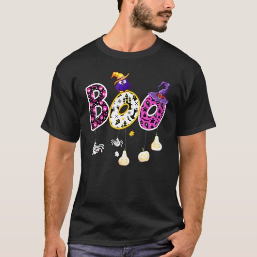ブハロウィーンのコスチュームクモ、幽霊たち、かぼちゃと Tシャツ (正面)