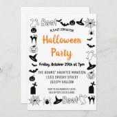 ブハロウィーンスポオクタキュラパーティの招待状 招待状 (正面/裏面)