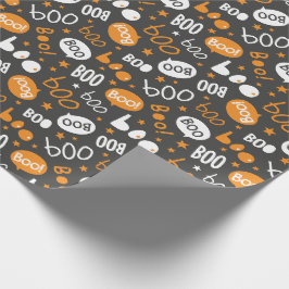 ブハロウィーンハンドレットオンブラック ラッピングペーパー
