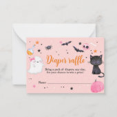 ブハロウィーンベイビーシャワーおむつラッフルカード ノートカード (正面)