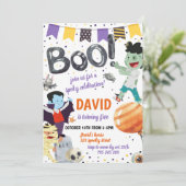 ブハロウィーン子供の誕生日パーティー不気味衣装 招待状 (スタンド正面)
