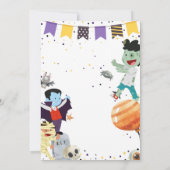 ブハロウィーン子供の誕生日パーティー不気味衣装 招待状 (裏面)