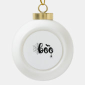 ブハロウィーン幽霊かわいいハロウィンファミリーマッチング セラミックボールオーナメント (正面)