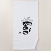 ブハロウィーン幽霊かわいいハロウィンファミリーマッチング ビーチタオル (正面)