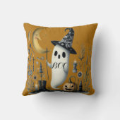 ブハロウィーン幽霊星空の夜ハーフムーンジャック クッション (裏面)