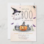 ブハロウィーン幽霊第1回23回45誕生日 招待状 (正面)