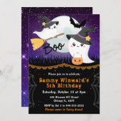 ブハロウィーン幽霊誕生日パーティー 招待状 (正面/裏面)