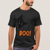 ブハロウィーン猫コスチュームハロウィーン黒猫トッド Tシャツ (正面)